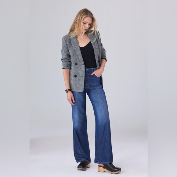 Pilcro Denim - Pilcro The Annie Wide Leg Jeans Dark Wash, size 27